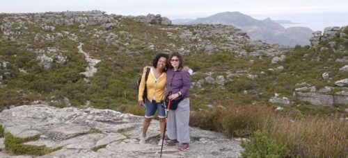 Vida Thomas and Amy Oppenheimer enjoy a hike on Table Mt. during their 2022 trip to South Africa.
