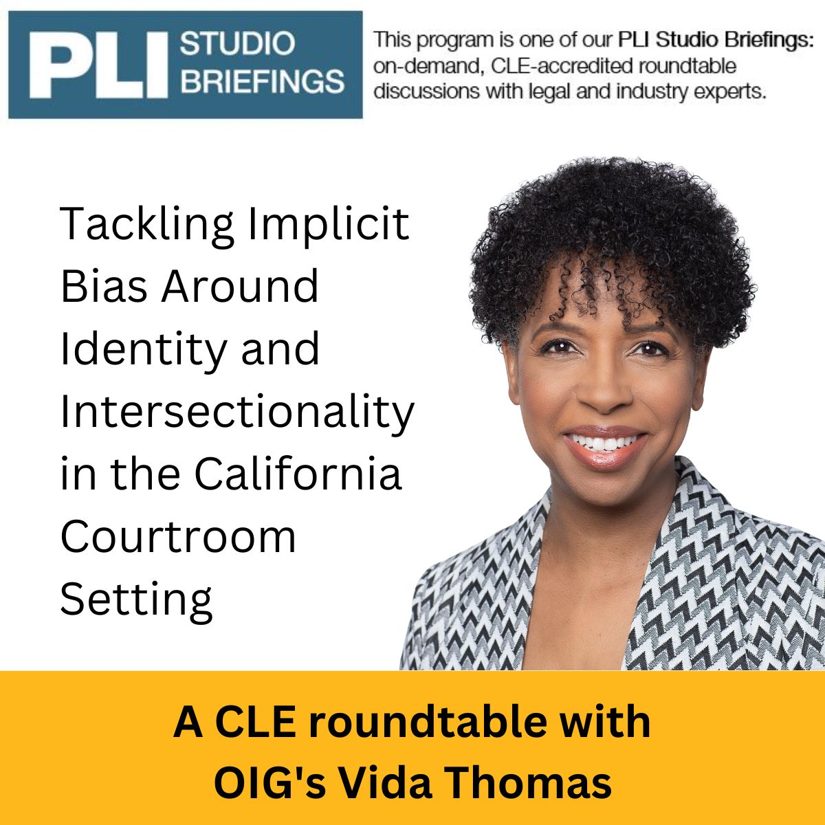 PLI program "Tackling Implicit Bias Around Identity and Intersectionality in the California Courtroom Setting"