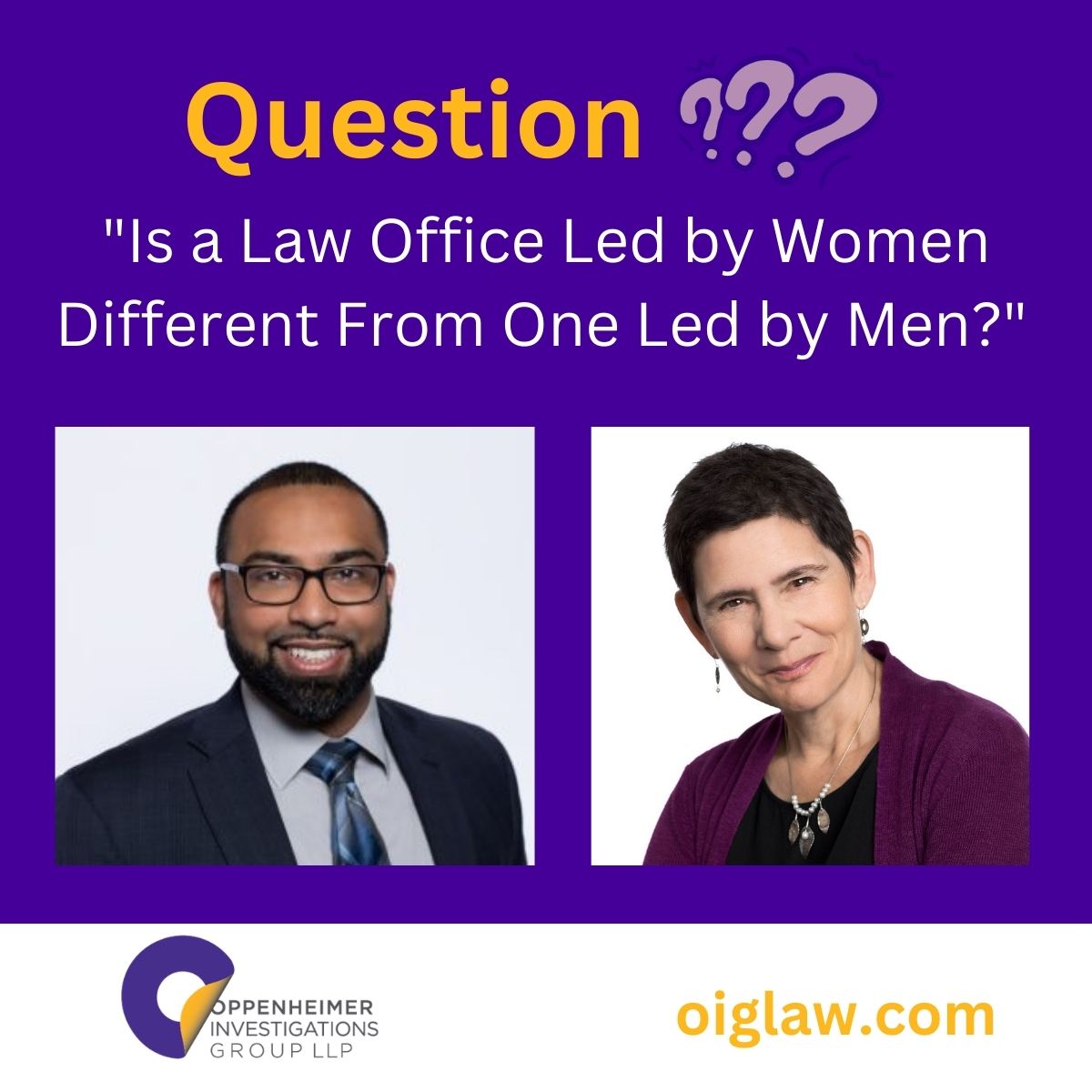 Question: Is a Law Office Led by Women Different From One Led by Men?