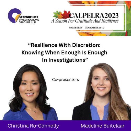 Tina Ro-Connolly and Madeline Buitelaar to present during the CALPELRA annual conference.